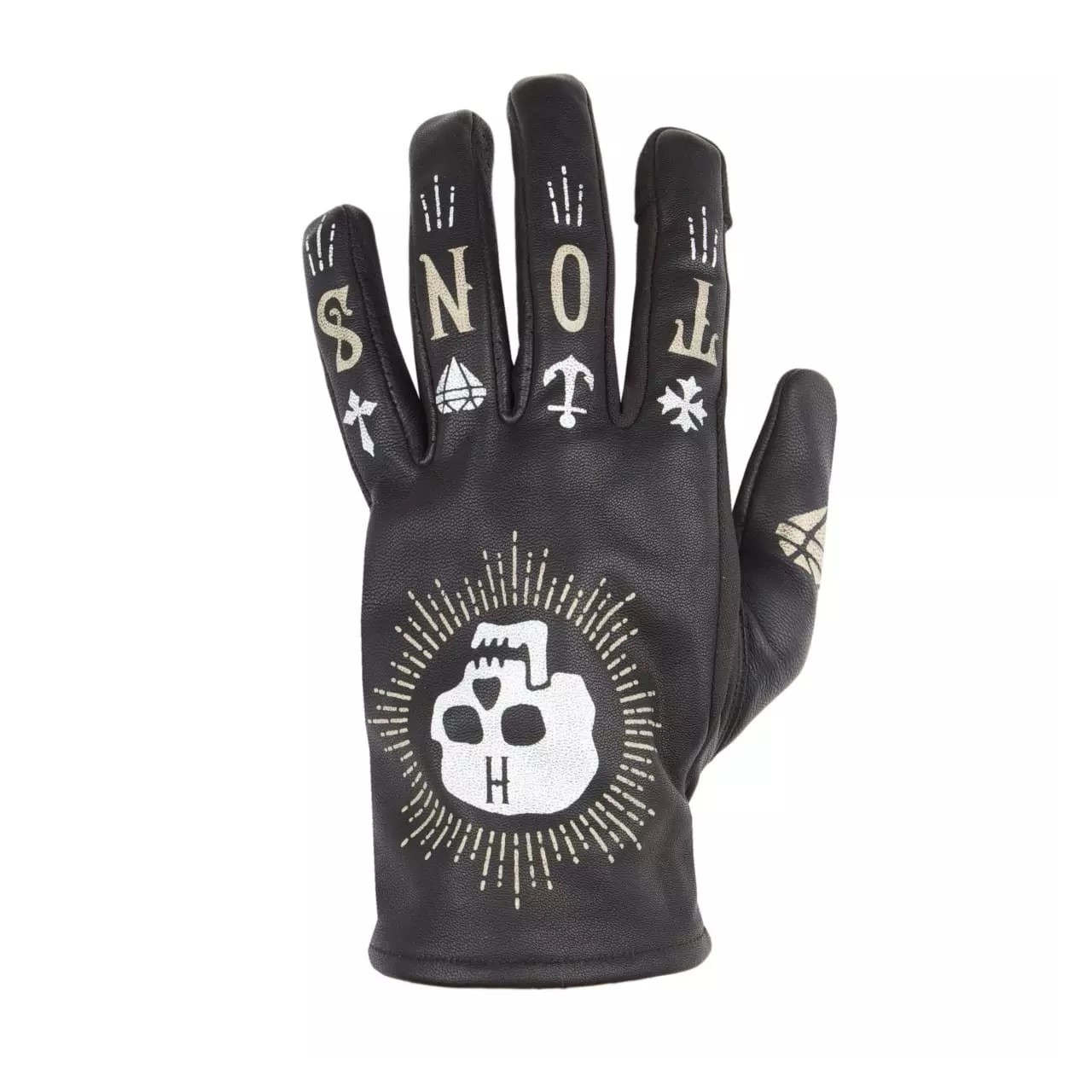 HELSTONS GANTS CUIR FEMME GRAFIC SKULL