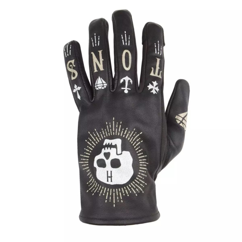 HELSTONS GANTS CUIR FEMME GRAFIC SKULL