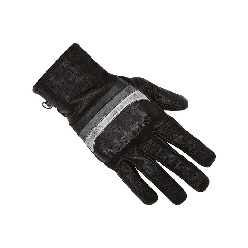 HELSTONS gants cuir été mora noir blanc gris