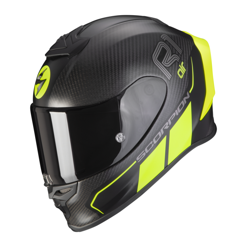 SCORPION CASQUE INTEGRAL EXO R1 AIR CARBON CORPUS JAUNE FLUO