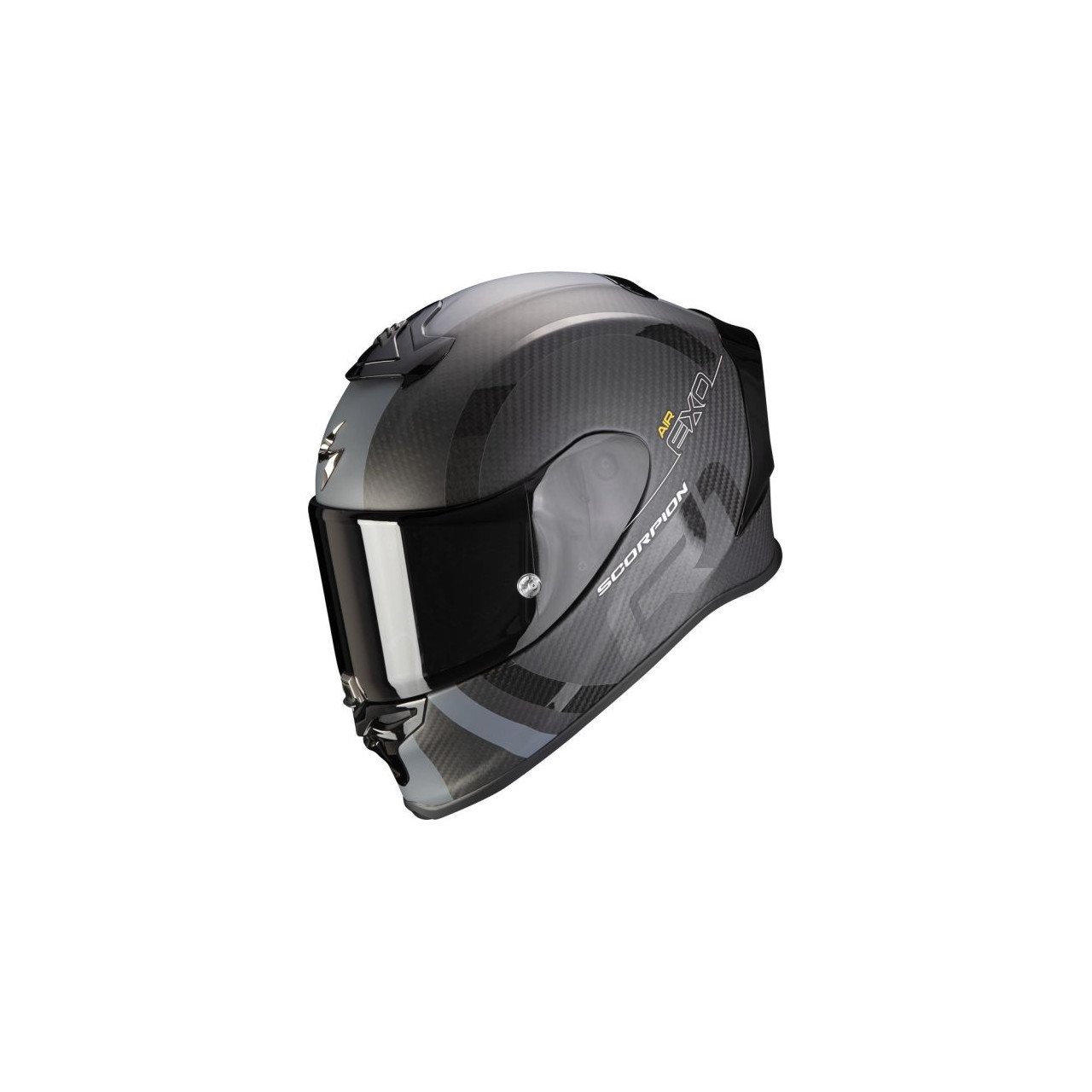 SCORPION CASQUE INTEGRAL EXO R1 AIR CARBON NOIR MAT ARGENT