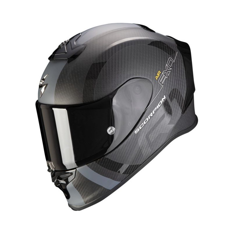 SCORPION CASQUE INTEGRAL EXO R1 AIR CARBON NOIR MAT ARGENT