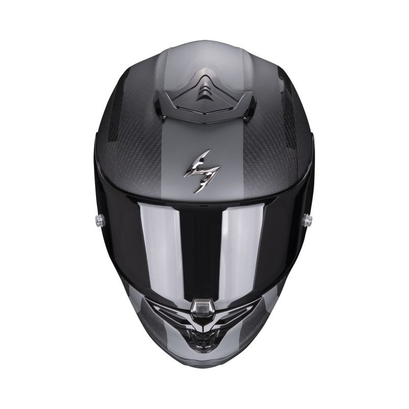 SCORPION CASQUE INTEGRAL EXO R1 AIR CARBON NOIR MAT ARGENT