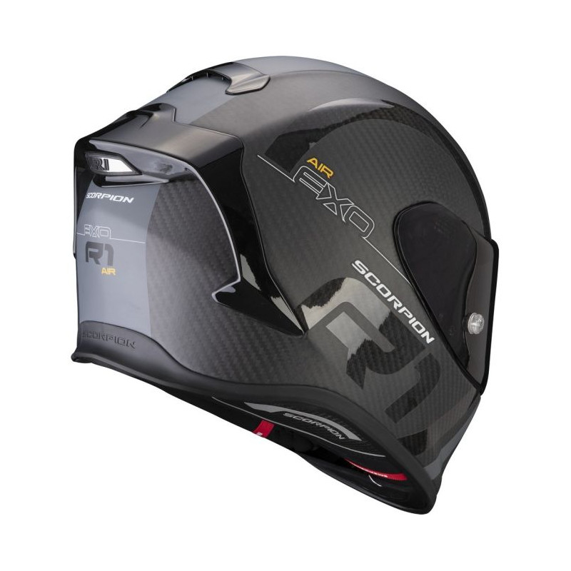 SCORPION CASQUE INTEGRAL EXO R1 AIR CARBON NOIR MAT ARGENT