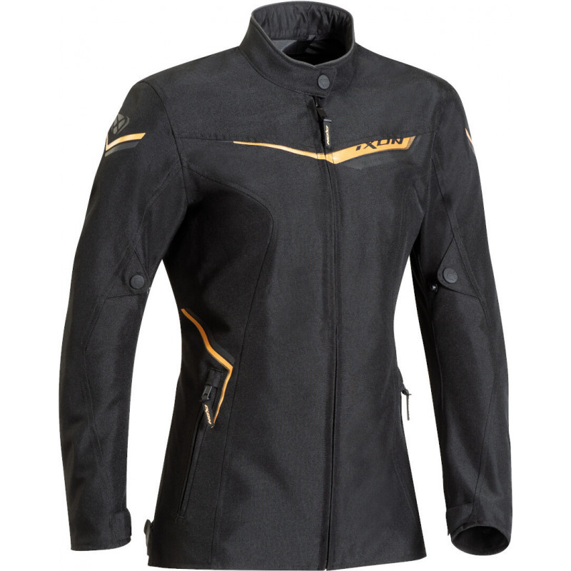 IXON Blouson moto femme slash mi-saison noir et or