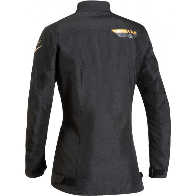 IXON Blouson moto femme slash mi-saison noir et or