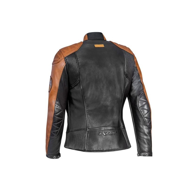 IXON Blouson cuir moto lady pioneer marron et camel