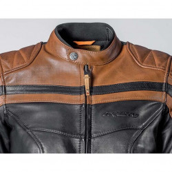 IXON Blouson cuir moto lady pioneer marron et camel