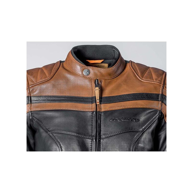 IXON Blouson cuir moto lady pioneer marron et camel