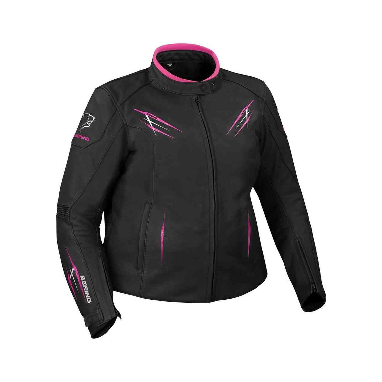 BERING Blouson moto femme brutalia queen size noir et fuschia