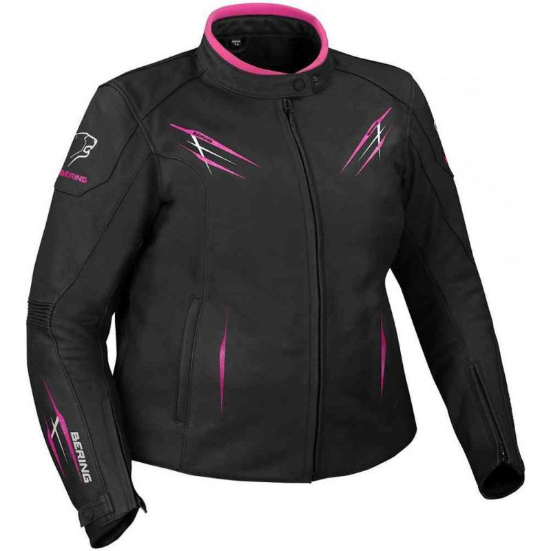 BERING Blouson moto femme brutalia queen size noir et fuschia