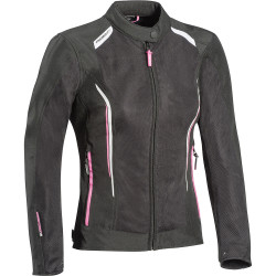 IXON BLOUSON MOTO FEMME COOL AIR NOIR/BLANC/ROSE