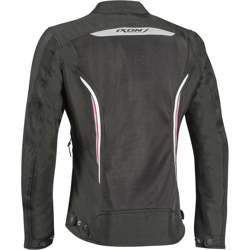 IXON BLOUSON MOTO FEMME COOL AIR NOIR/BLANC/ROSE