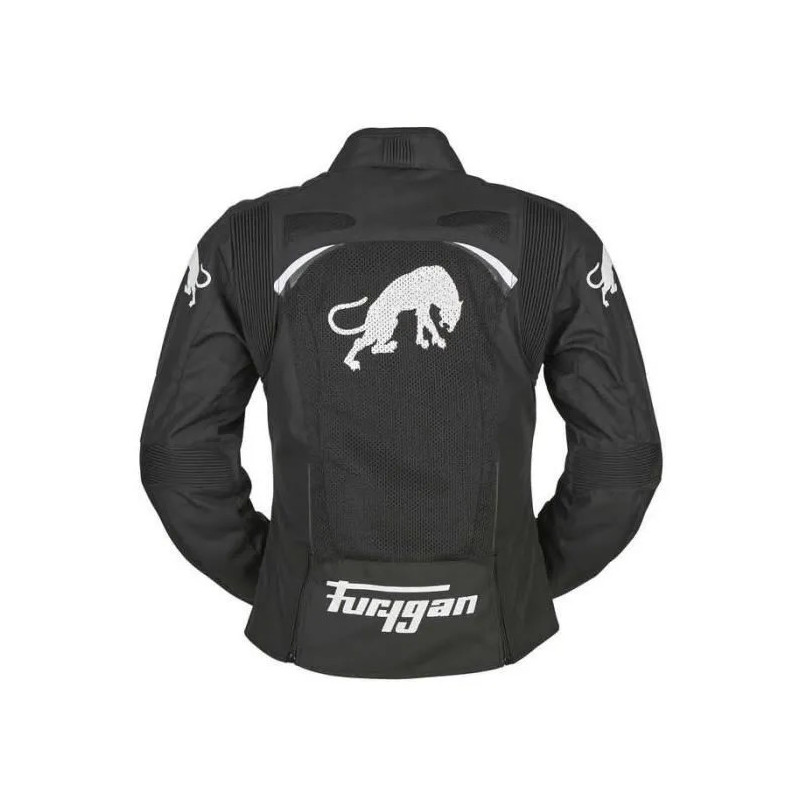 FURYGAN BLOUSON MOTO FEMME CYANE VENTED NOIR ET BLANC